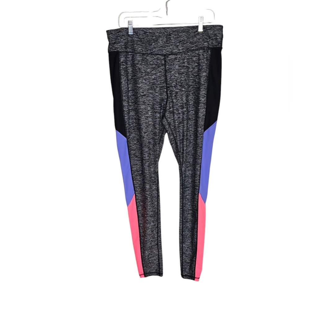 Colorblock Leggings with Pink and Purple Accents Size XL